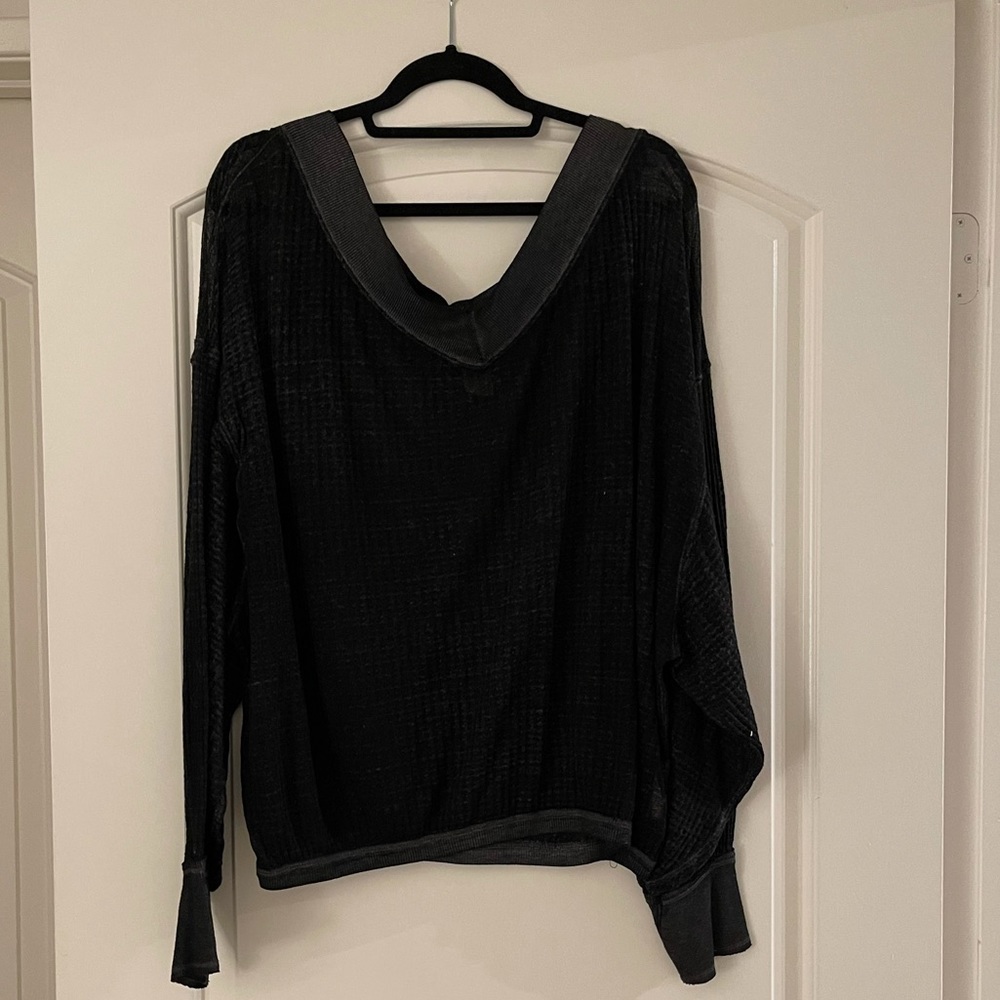 Free People Black Lounge Top Size L
